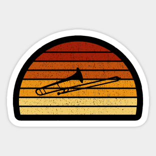 Vintage Sunset Trombone Gift For Trombone Players Sticker